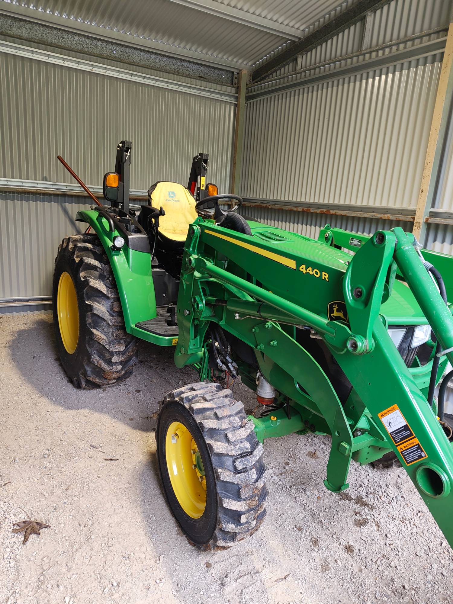 John Deere 440R tractor after cleaning