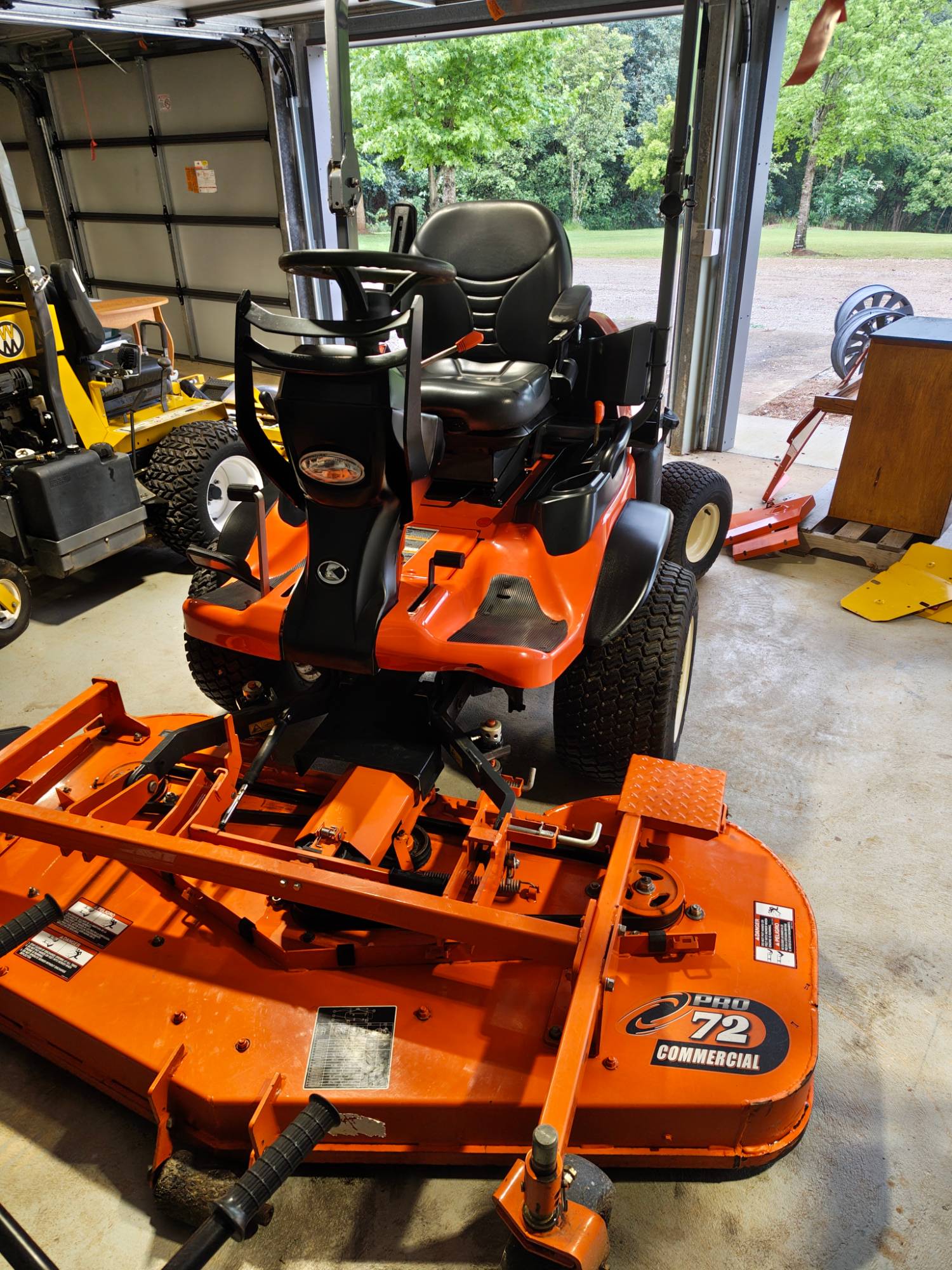 Kubota commercial ride-on mower after cleaning